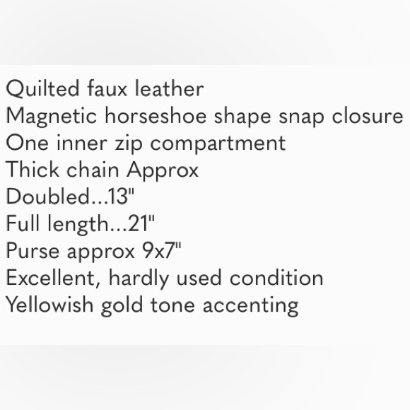 Black quilted bag with chain and horseshoe in front - Picture 10 of 10